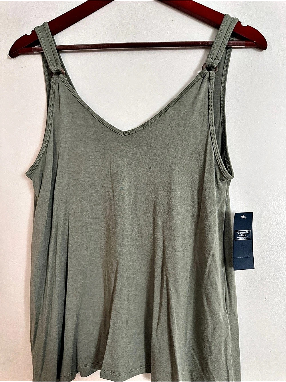 Abercrombie & Fitch Soft A&F Drapey Tank Top Green Small